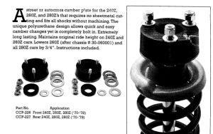 Street/Autocross Camber Plates